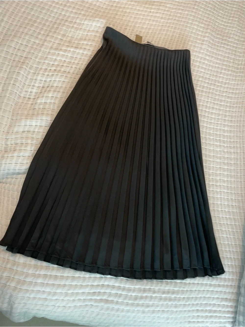 J. Crew Black Pleated Midi Skirt